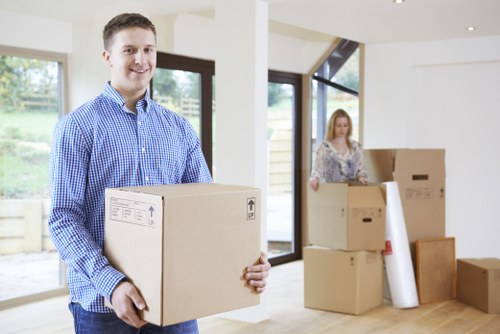 Packed moving boxes ready for house removals in Bickley