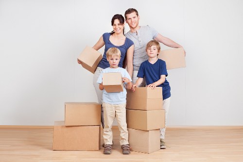 Household boxes and furniture ready for a Bickley home move